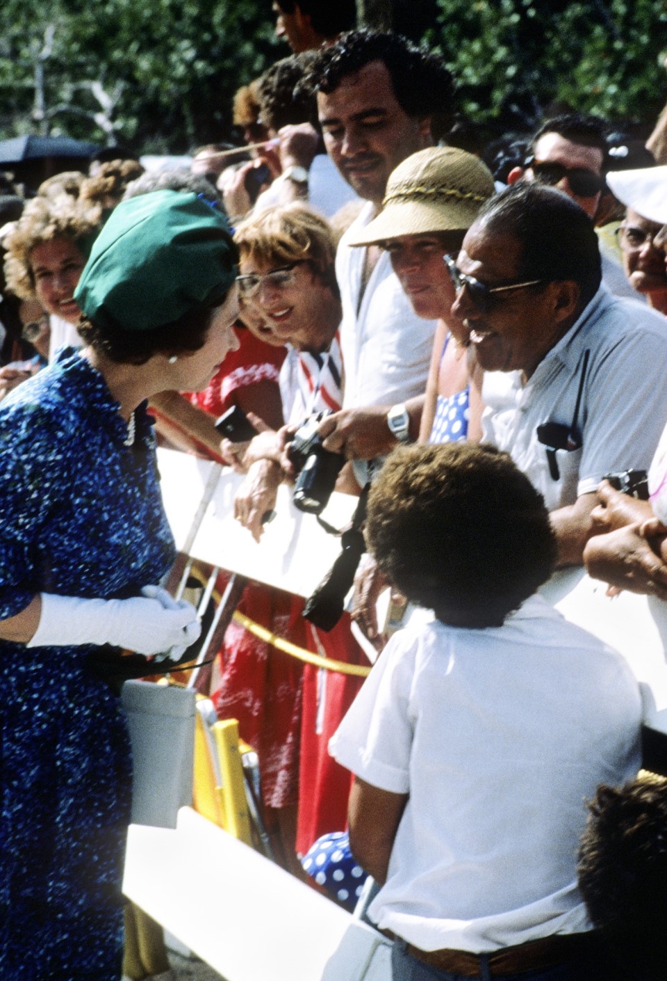 The Queen shares a light moment with people in Cayman